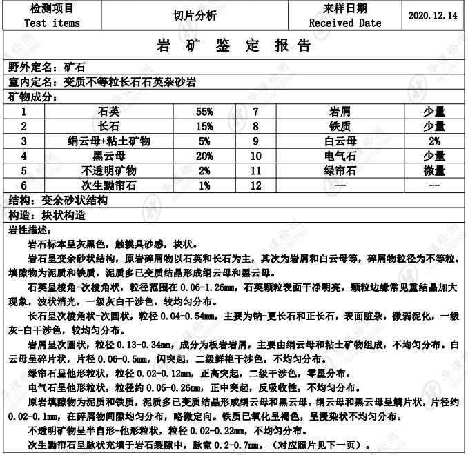 佛山市礦石種類檢測 礦石切片分析中心
